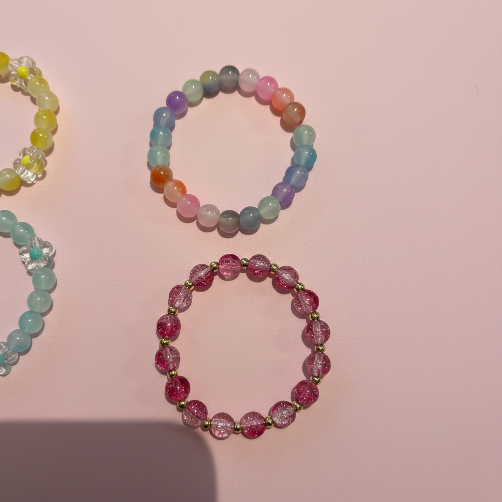 Bracelets - Pastel Pink Background