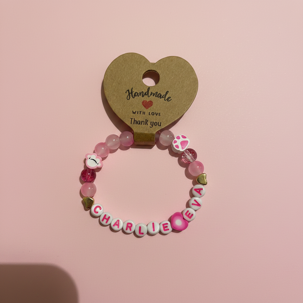 Charlie Eva Bracelet - Pastel Pink Background