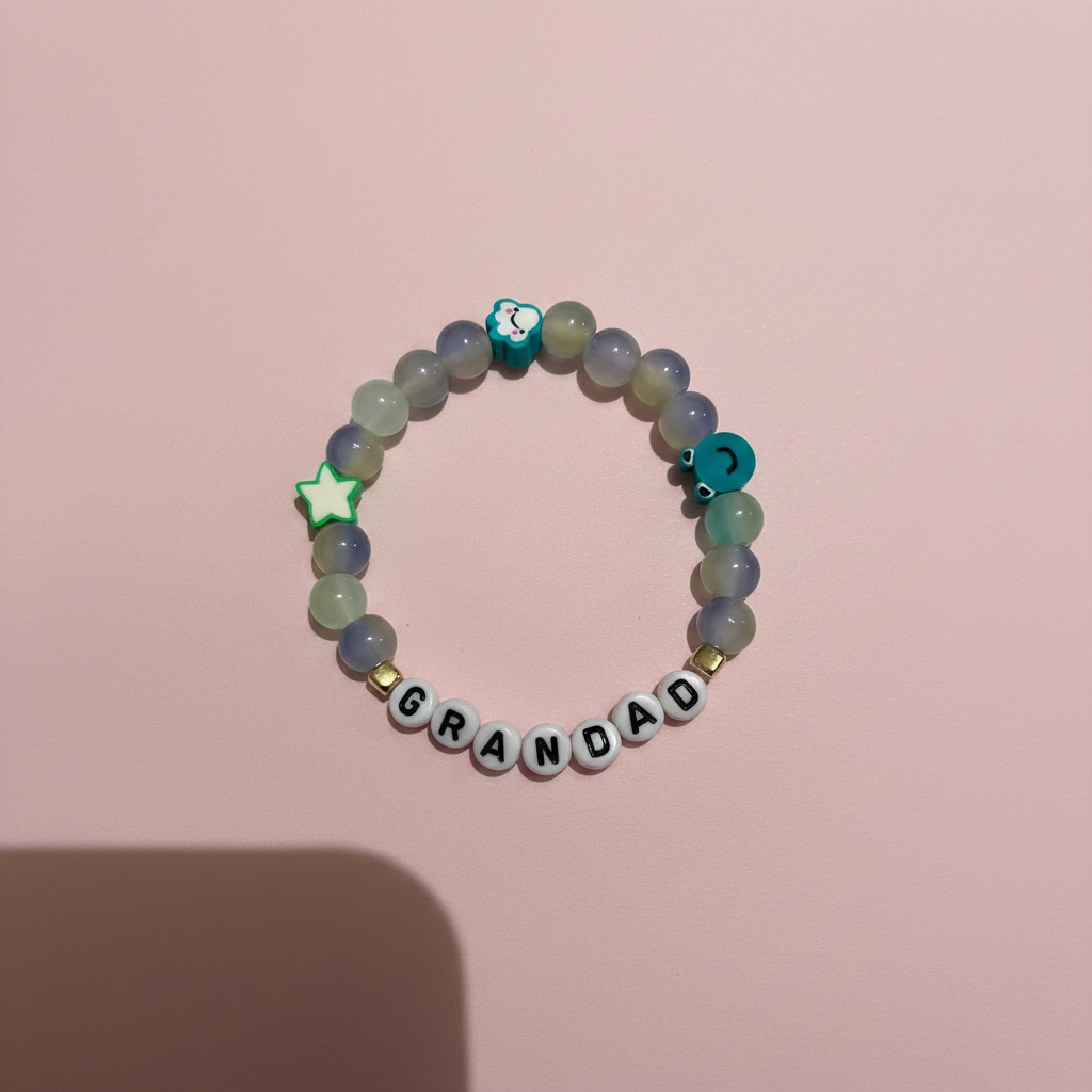 Grandad Bracelet - Pastel Pink Background