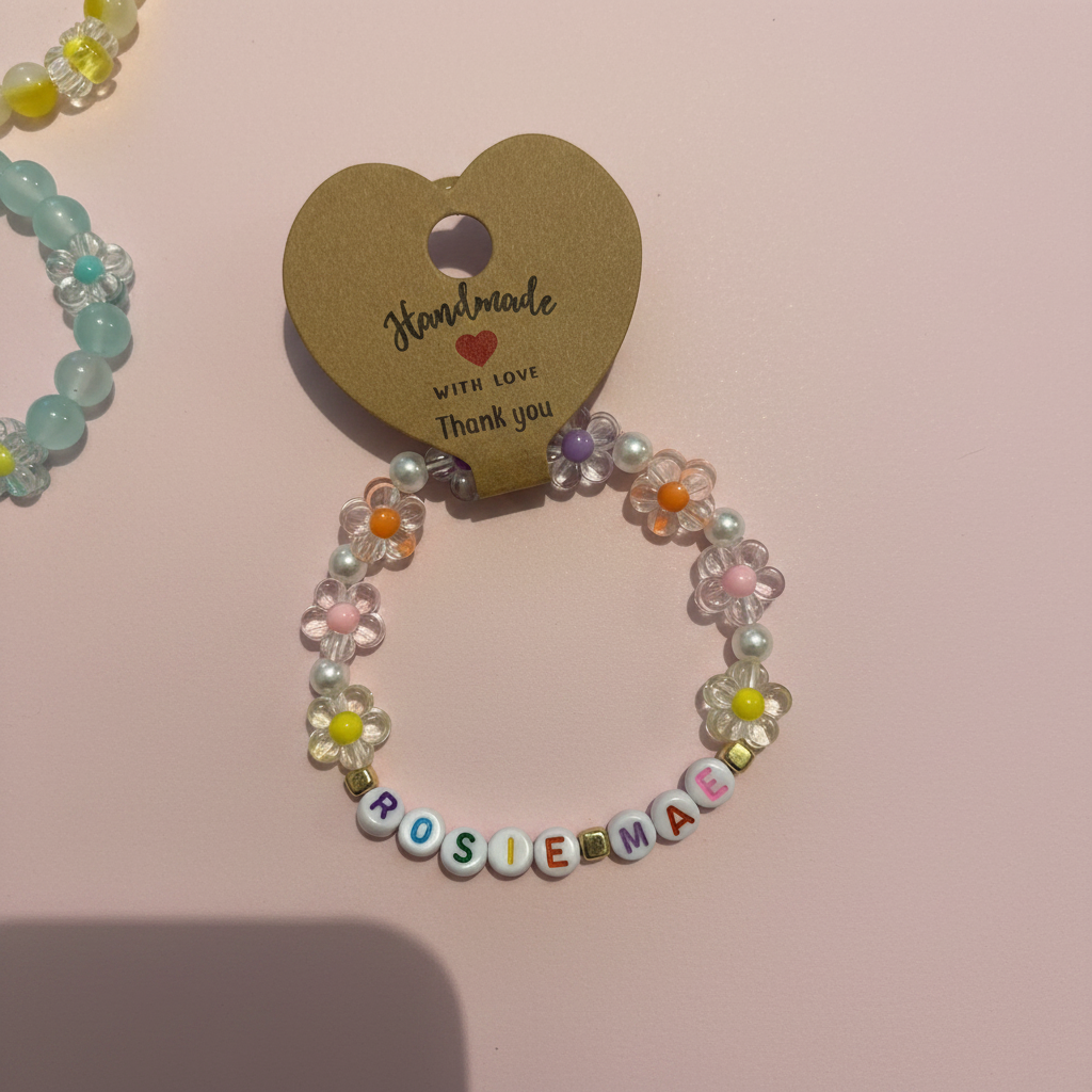 Rosie Mae Bracelet - Pastel Pink Background